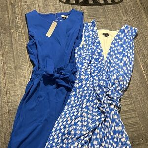 Elegant Blue and White Patterned Dresses